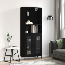 vidaXL fekete szerelt fa magasszekrény 69,5 x 34 x 180 cm bútor