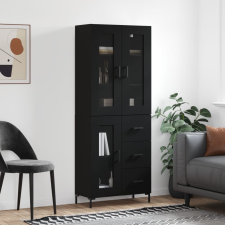 vidaXL fekete szerelt fa magasszekrény 69,5 x 34 x 180 cm bútor