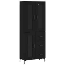 vidaXL fekete szerelt fa magasszekrény 69,5 x 34 x 180 cm (3198594) bútor