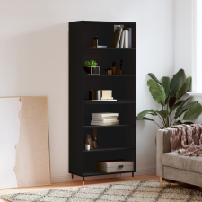vidaXL fekete szerelt fa magasszekrény 69,5x32,5x180 cm bútor