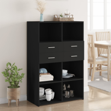 vidaXL fekete szerelt fa magasszekrény 80 x 42,5 x 124 cm bútor
