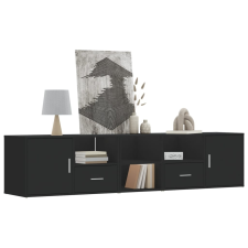 vidaXL fekete szerelt fa sarokszekrény 200x40x45 cm bútor