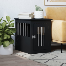 vidaXL fekete szerelt fa szerelt fa 45 x 62 x 59 cm szállítóbox, fekhely kutyáknak