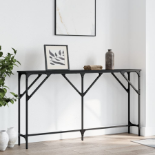 vidaXL fekete szerelt fa tálalóasztal 140 x 23 x 75 cm (837772) bútor