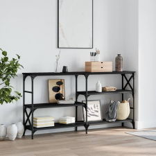 vidaXL fekete szerelt fa tálalóasztal 150 x 29 x 76,5 cm bútor