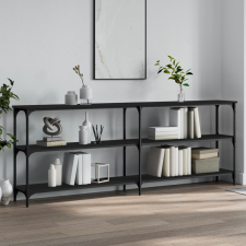 vidaXL fekete szerelt fa tálalóasztal 200x29x75 cm bútor