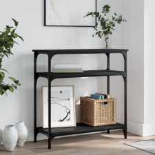vidaXL fekete szerelt fa tálalóasztal 75x29x75 cm bútor