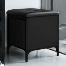 vidaXL fekete szerelt fa tárolópad 42 x 42 x 45 cm bútor