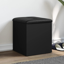 vidaXL fekete szerelt fa tárolópad 42 x 42 x 45 cm bútor