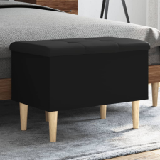 vidaXL Fekete szerelt fa tárolópad 62x42x46 cm bútor