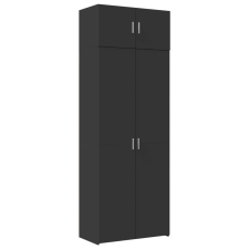 vidaXL fekete szerelt fa tárolószekrény 80 x 42,5 x 225 cm (3281351) bútor