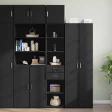 vidaXL fekete szerelt fa vékony tárolószekrény 40 x 42,5 x 225 cm bútor