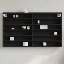 vidaXL fekete szerelt fa vitrinszekrény 100 x 8,5 x 58 cm bútor