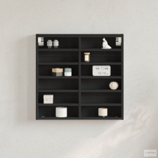 vidaXL Fekete szerelt fa vitrinszekrény 60 x 8,5 x 58 cm bútor