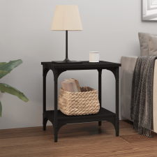 vidaXL fekete színű szerelt fa kisasztal 40 x 30 x 42 cm bútor