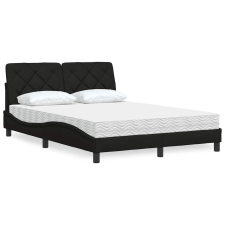 vidaXL fekete szövet ágy matraccal 140x190 cm ágy és ágykellék