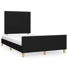 vidaXL fekete szövet ágykeret fejtámlával 120 x 190 cm ágy és ágykellék