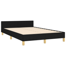 vidaXL fekete szövet ágykeret fejtámlával 120 x 190 cm (379536) ágy és ágykellék