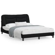 vidaXL fekete szövet ágykeret fejtámlával 120 x 200 cm ágy és ágykellék