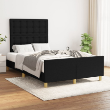 vidaXL Fekete szövet ágykeret fejtámlával 120 x 200 cm ágy és ágykellék
