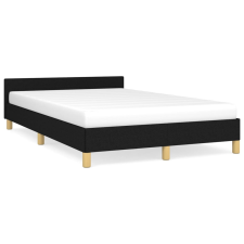 vidaXL fekete szövet ágykeret fejtámlával 120 x 200 cm (347401) ágy és ágykellék