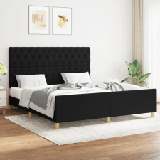 vidaXL Fekete szövet ágykeret fejtámlával 160 x 200 cm ágy és ágykellék