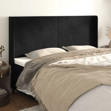 vidaXL fekete szövet bársony szárnyakkal 163x16x118/128 cm ágy és ágykellék