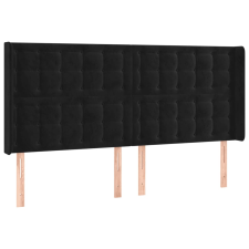 vidaXL fekete szövet bársony szárnyakkal 163x16x118/128 cm (3120070) ágy és ágykellék