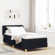 vidaXL Fekete Szövet Boxspring Ágy Matrac 100x200 cm ágy és ágykellék