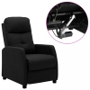 vidaXL Fekete szövet elektromos dönthető fotel