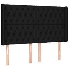 vidaXL fekete szövet fejtámla szárnyakkal 147x16x118/128 cm  (3119916) ágy és ágykellék