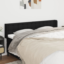 vidaXL fekete szövet fejtámla szárnyakkal 183x16x78/88 cm ágy és ágykellék