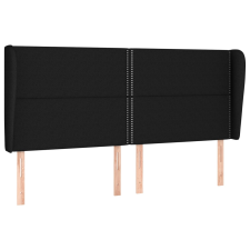 vidaXL fekete szövet fejtámla szárnyakkal 183x23x118/128 cm (3117832) ágy és ágykellék