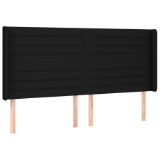 vidaXL fekete szövet fejtámla szárnyakkal 203x16x118/128 cm (3119744) ágy és ágykellék