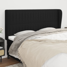 vidaXL fekete szövet fejtámla szárnyakkal 203x23x118/128 cm ágy és ágykellék