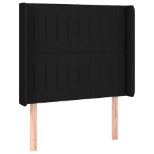 vidaXL fekete szövet fejtámla szárnyakkal 83x16x118/128 cm (3119794) ágy és ágykellék
