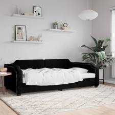 vidaXL fekete szövet kanapéágy 90 x 200 cm bútor