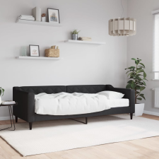 vidaXL Fekete szövet kanapéágy matraccal 80 x 200 cm ágy és ágykellék