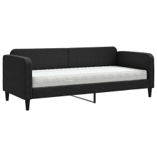 vidaXL fekete szövet kanapéágy matraccal 80 x 200 cm (3196795) ágy és ágykellék