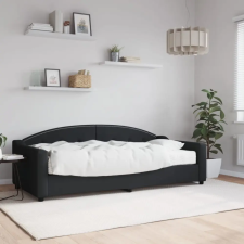 vidaXL fekete szövet kanapéágy matraccal 90 x 200 cm ágy és ágykellék