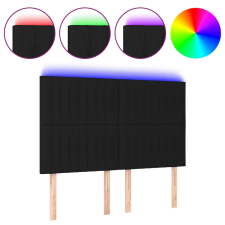 vidaXL fekete szövet LED-es fejtámla 144x5x118/128 cm (3122662) ágy és ágykellék