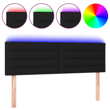 vidaXL fekete szövet LED-es fejtámla 144x5x78/88 cm (3121752) ágy és ágykellék