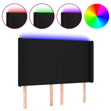 vidaXL fekete szövet LED-es fejtámla 147x16x118/128 cm (3123768) ágy és ágykellék