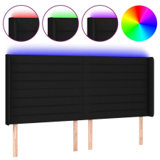 vidaXL fekete szövet LED-es fejtámla 183x16x118/128 cm (3124204) ágy és ágykellék