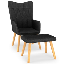 vidaXL fekete szövet pihenőfotel lábtartóval 62 x 68,5 x 96 cm bútor