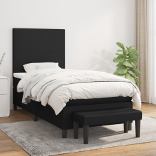 vidaXL fekete szövet rugós ágy matraccal 100 x 200 cm ágy és ágykellék