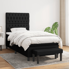 vidaXL fekete szövet rugós ágy matraccal 100 x 200 cm ágy és ágykellék