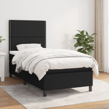 vidaXL fekete szövet rugós ágy matraccal 100 x 200 cm ágy és ágykellék