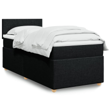 vidaXL fekete szövet rugós ágy matraccal 100 x 200 cm ágy és ágykellék