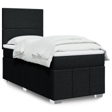 vidaXL fekete szövet rugós ágy matraccal 100 x 200 cm ágy és ágykellék